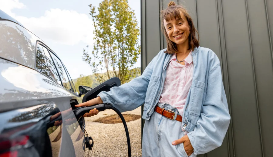 Elektroauto wird an der Wallbox geladen – THG-Quote für E-Auto-Besitzer beantragen